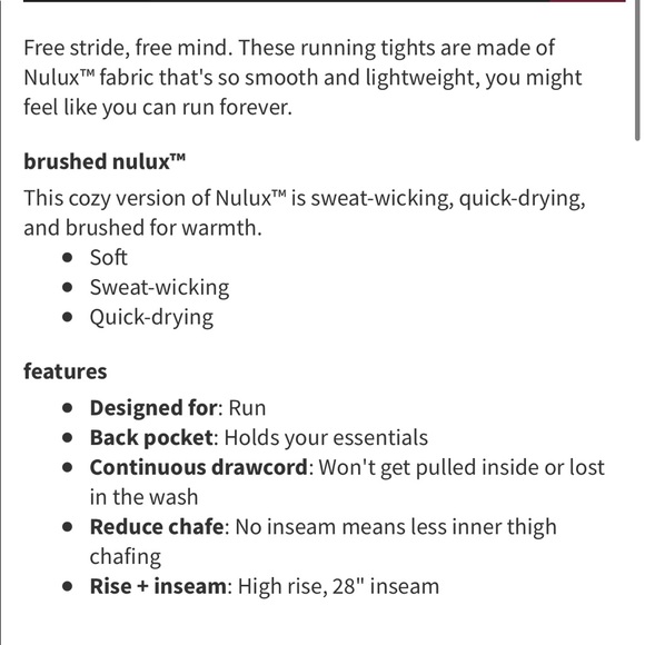 Lululemon 🌚 BRUSHED Base Pace 28” HR Running Tight DARK CAMO SOLD OUT size 6 - Picture 7 of 10